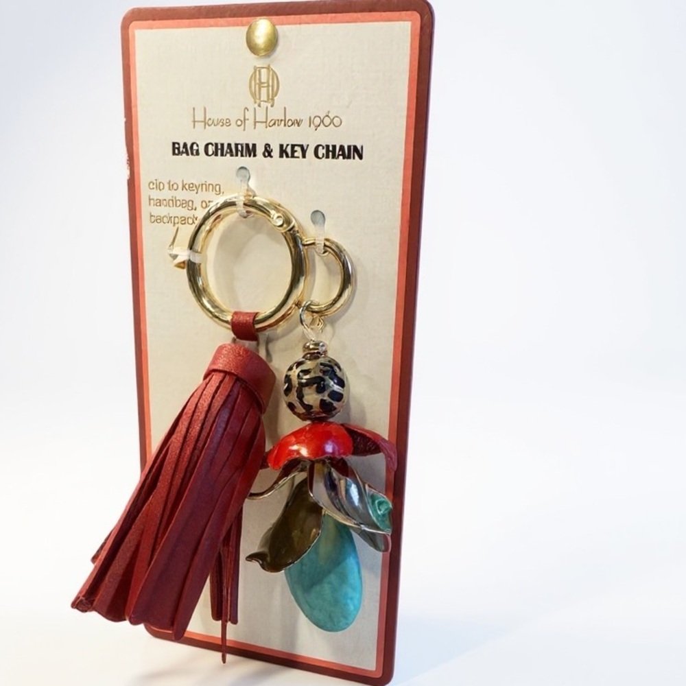 House of Harlow 1960 Red and Gold Key Holder with Tassel(NWT)